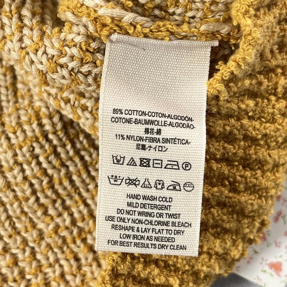 Free People Sweater Womens XS Yellow De Soleil Cropped V Neck Knit Pullover - Picture 7 of 11